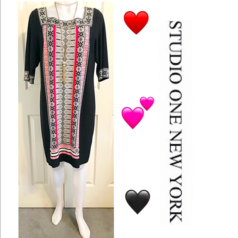 Studio One New York, Patterned Shift Dress